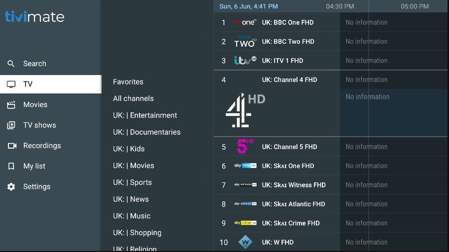 MyIPTV Player EPG interface on Windows PC for Install IPTV on your Windows PC (MyIPTV Player) on Hero IPTV